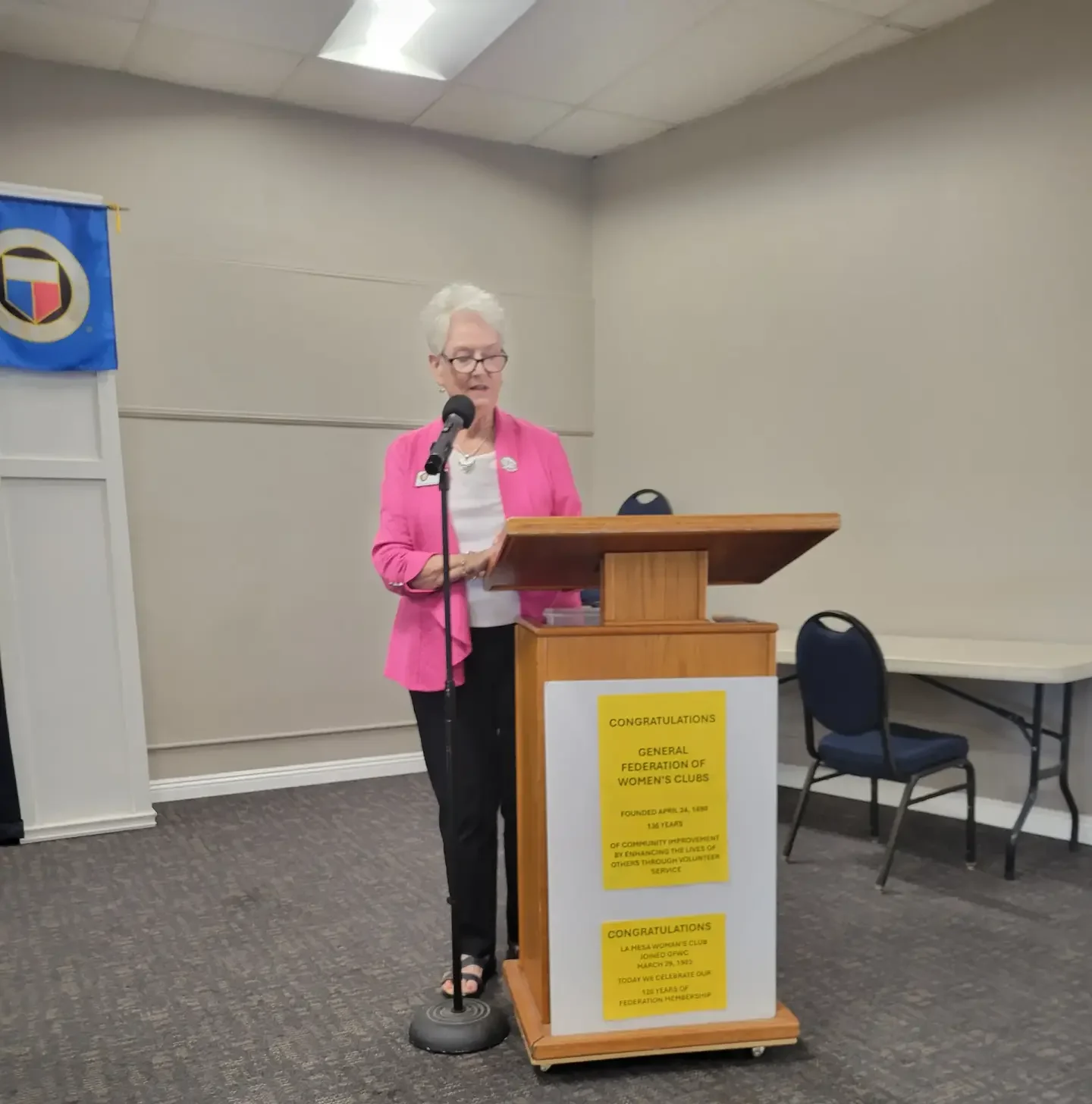 Chris Herzog speaks to the La Mesa Woman's Club General Meeting April 8, 2026