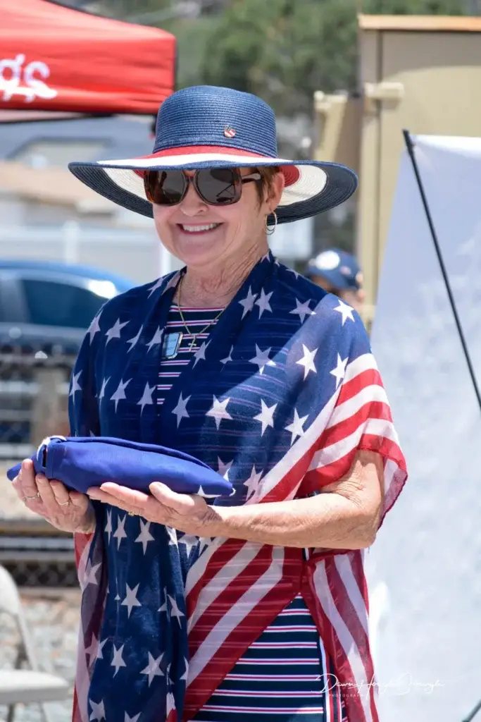 American flag ceremony during the La Mesa Woman’s Club America 250 event