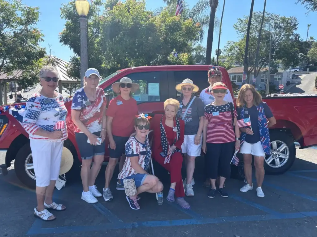 La Mesa Woman’s Club members preparing to participate in the La Mesa Flag Day Parade